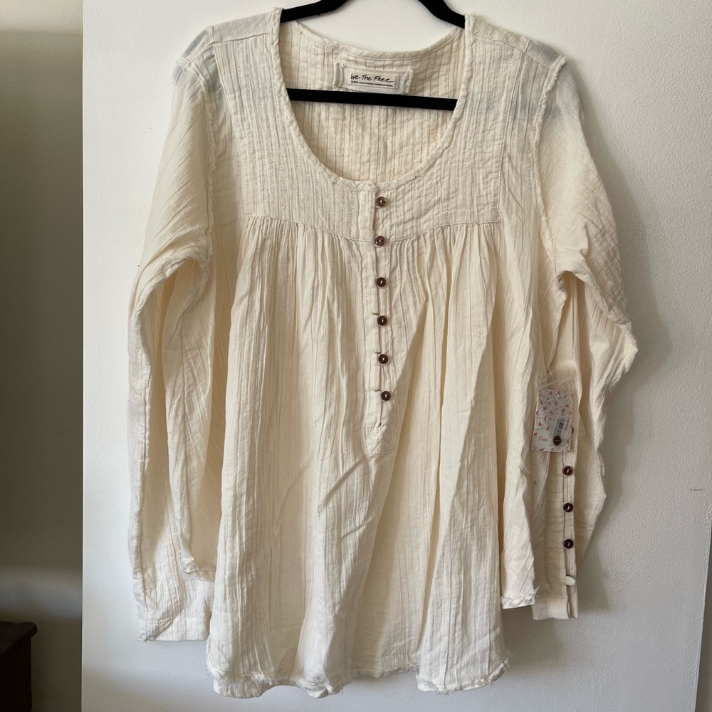 NWT Free People We the Free Long Sleeve Blouse Size Large